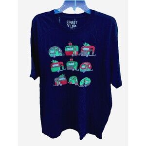 Christmas  T- Shirt “Christmas camper"  themed  Shirt XL  Black Unisex Made USA